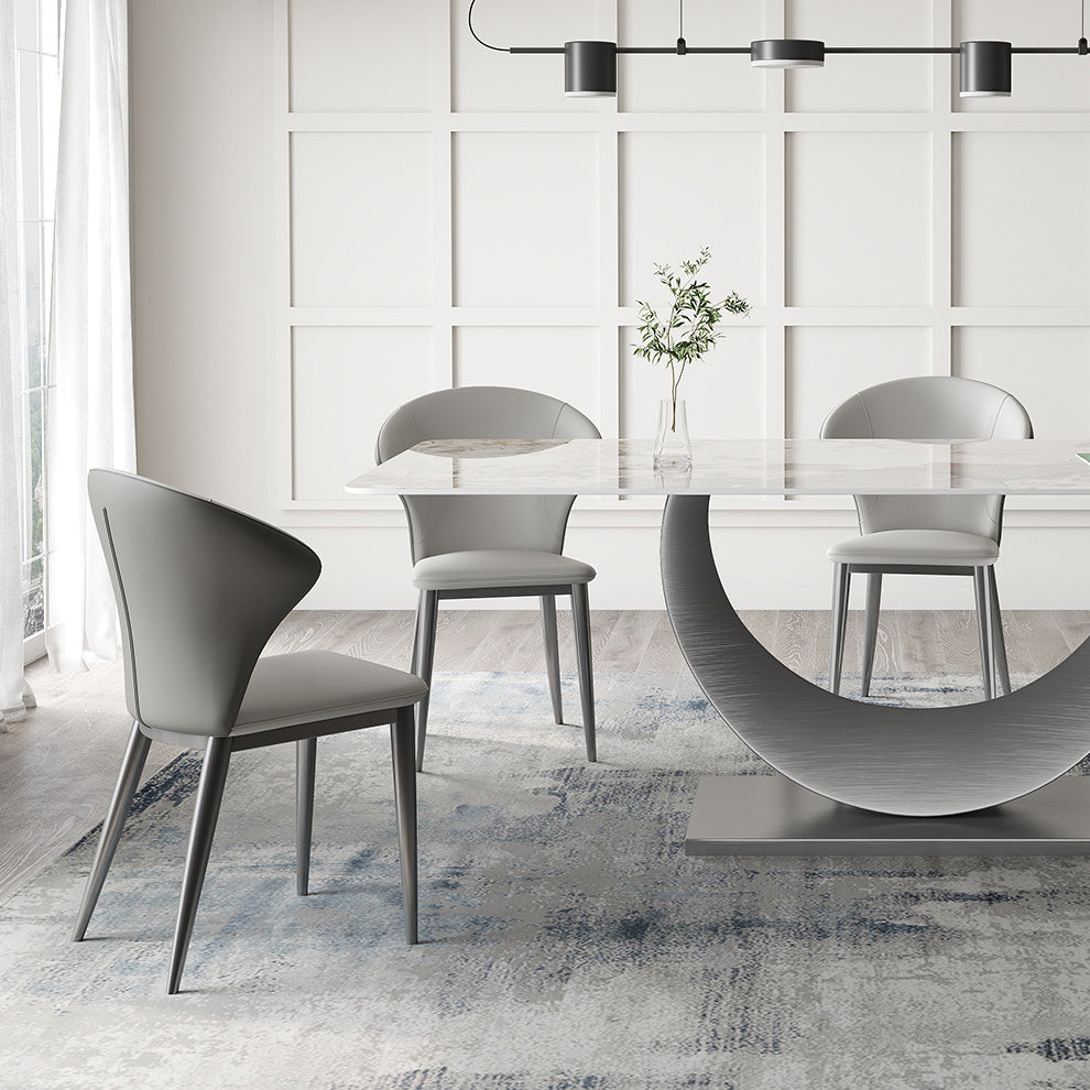 Contemporary Sintered Stone Table Set 1/3/4/5/7 Pieces Dining Set for Dining Areas