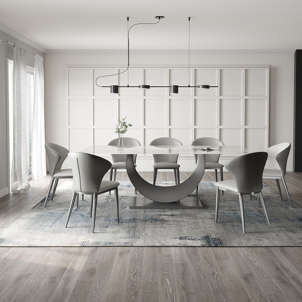 Contemporary Sintered Stone Table Set 1/3/4/5/7 Pieces Dining Set for Dining Areas