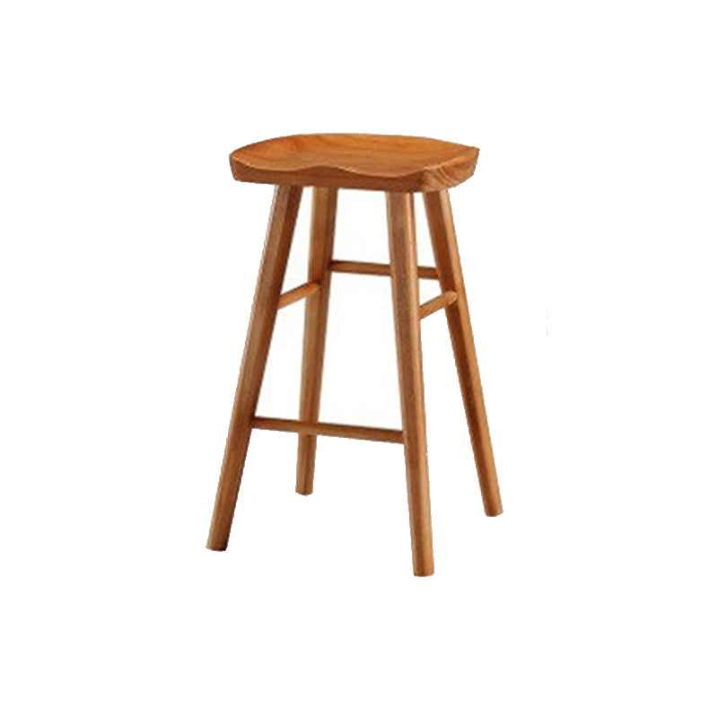 Solid Wood Armless Bar Chair Modern Backless Footrest Bar Stool
