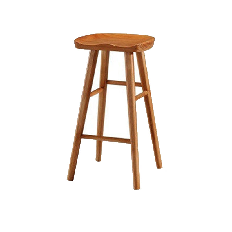 Solid Wood Armless Bar Chair Modern Backless Footrest Bar Stool