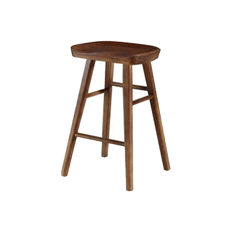 Solid Wood Armless Bar Chair Modern Backless Footrest Bar Stool