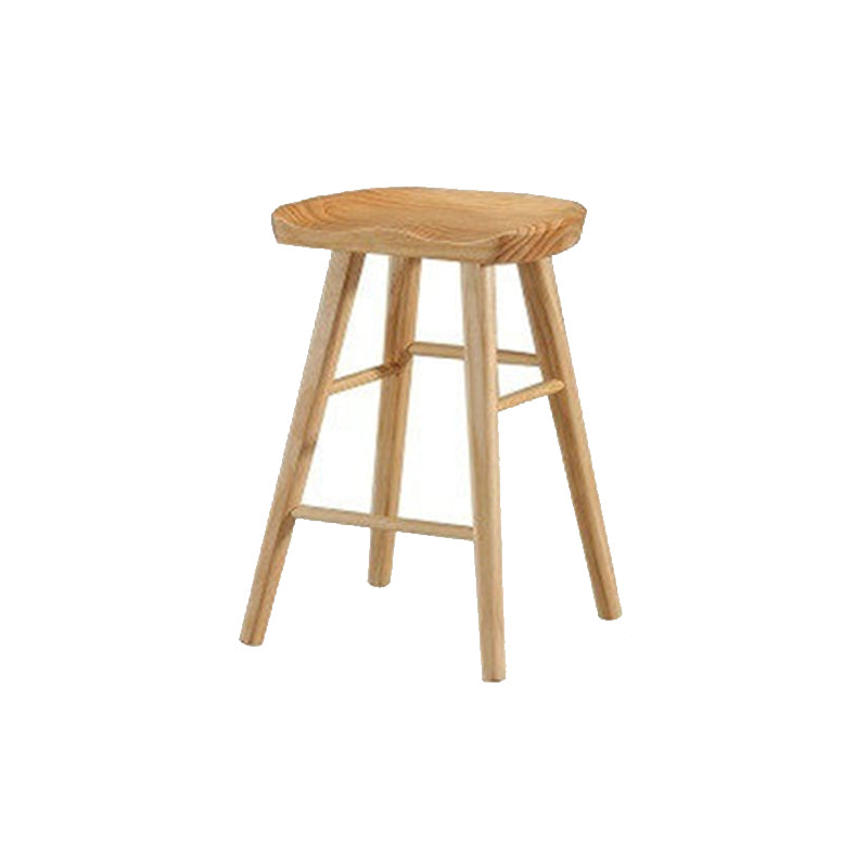 Solid Wood Armless Bar Chair Modern Backless Footrest Bar Stool