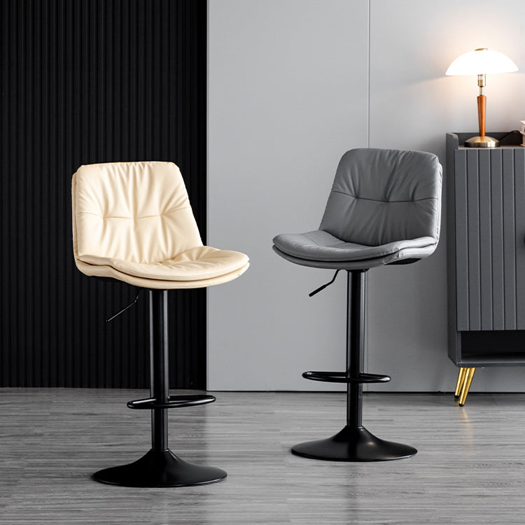 Swivel and Adjustable Bar Chair Modern Faux Leather Armless Bar Chair