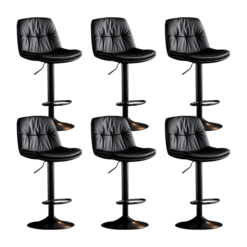 Swivel and Adjustable Bar Chair Modern Faux Leather Armless Bar Chair