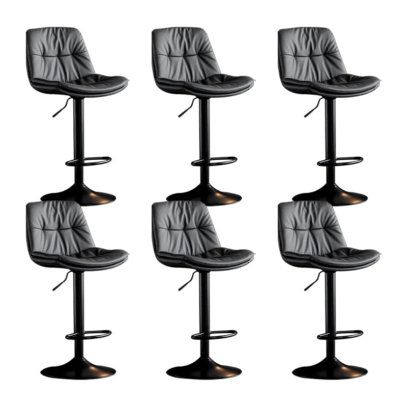 Swivel and Adjustable Bar Chair Modern Faux Leather Armless Bar Chair