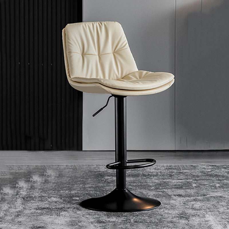 Swivel and Adjustable Bar Chair Modern Faux Leather Armless Bar Chair