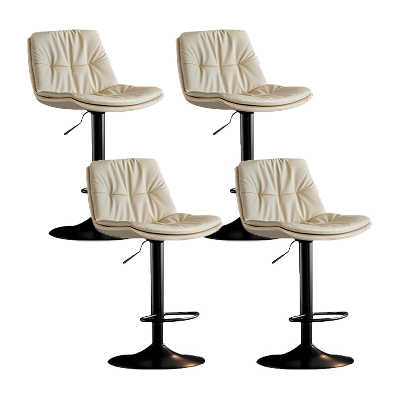 Swivel and Adjustable Bar Chair Modern Faux Leather Armless Bar Chair