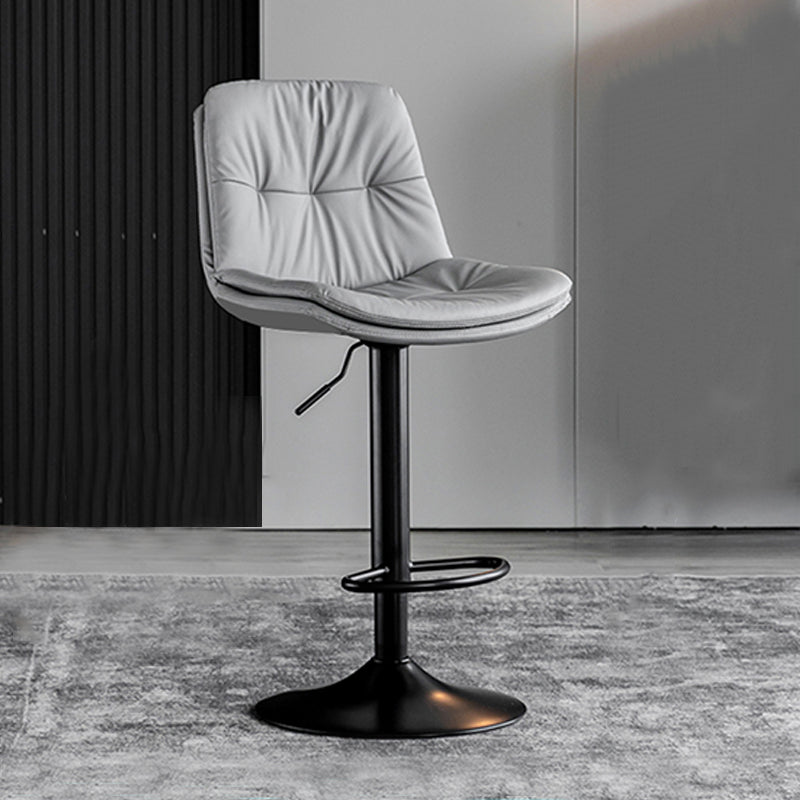 Swivel and Adjustable Bar Chair Modern Faux Leather Armless Bar Chair