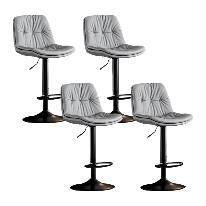 Swivel and Adjustable Bar Chair Modern Faux Leather Armless Bar Chair