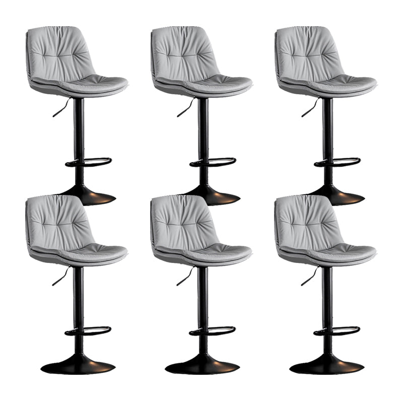 Swivel and Adjustable Bar Chair Modern Faux Leather Armless Bar Chair