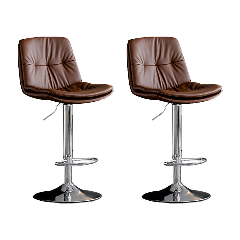 Swivel and Adjustable Bar Chair Modern Faux Leather Armless Bar Chair