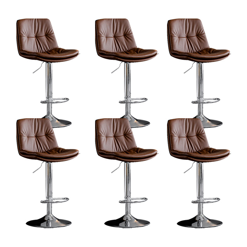 Swivel and Adjustable Bar Chair Modern Faux Leather Armless Bar Chair