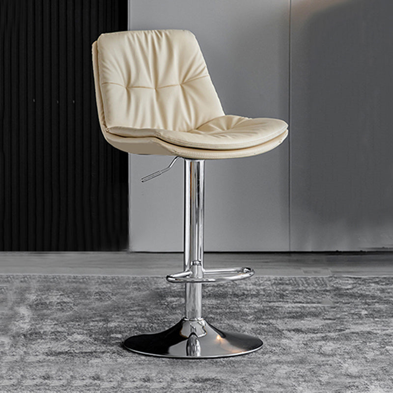 Swivel and Adjustable Bar Chair Modern Faux Leather Armless Bar Chair