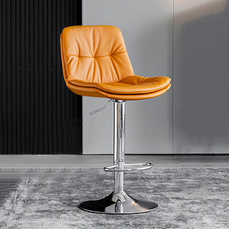Swivel and Adjustable Bar Chair Modern Faux Leather Armless Bar Chair