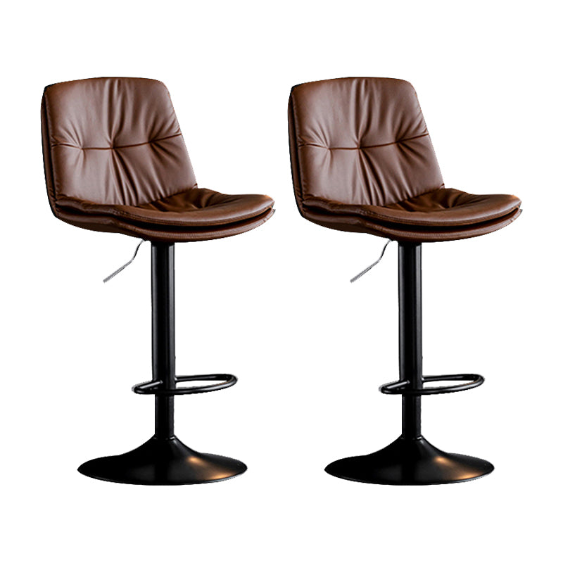 Swivel and Adjustable Bar Chair Modern Faux Leather Armless Bar Chair