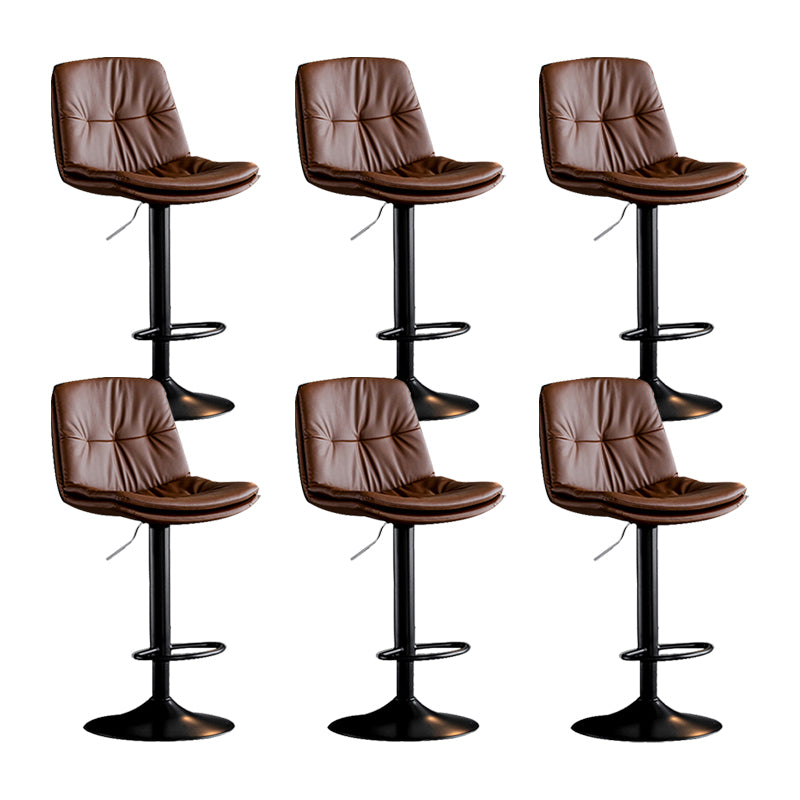 Swivel and Adjustable Bar Chair Modern Faux Leather Armless Bar Chair