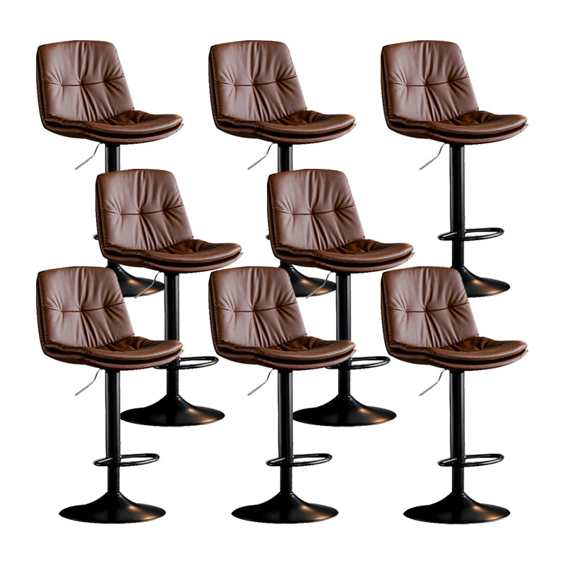 Swivel and Adjustable Bar Chair Modern Faux Leather Armless Bar Chair