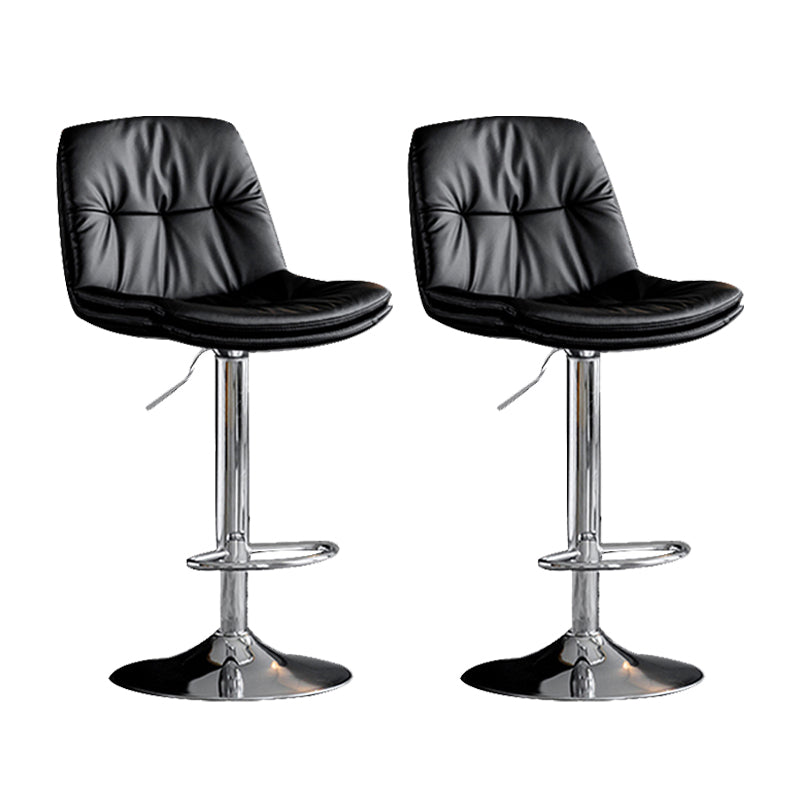 Swivel and Adjustable Bar Chair Modern Faux Leather Armless Bar Chair