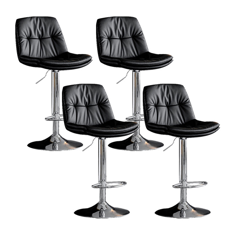 Swivel and Adjustable Bar Chair Modern Faux Leather Armless Bar Chair