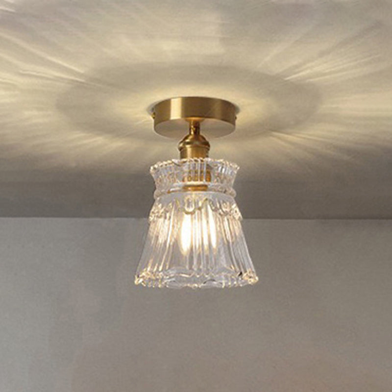 Glass Shaded Semi Flush Mount Light Modern Style Ceiling Flush Mount