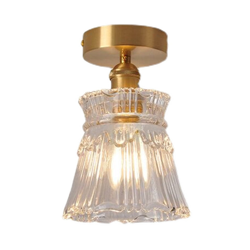 Glass Shaded Semi Flush Mount Light Modern Style Ceiling Flush Mount