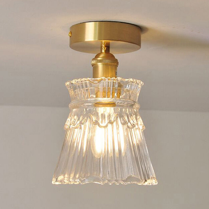 Glass Shaded Semi Flush Mount Light Modern Style Ceiling Flush Mount