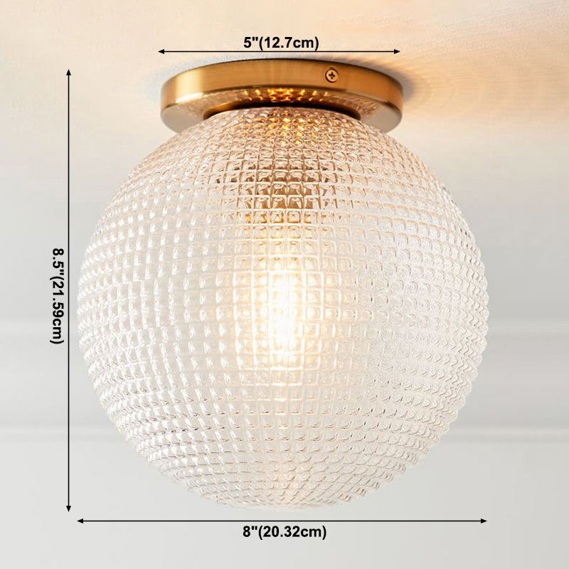 Glass Global Ceiling Flush Mount Light Nordic Style Gold Ceiling Light