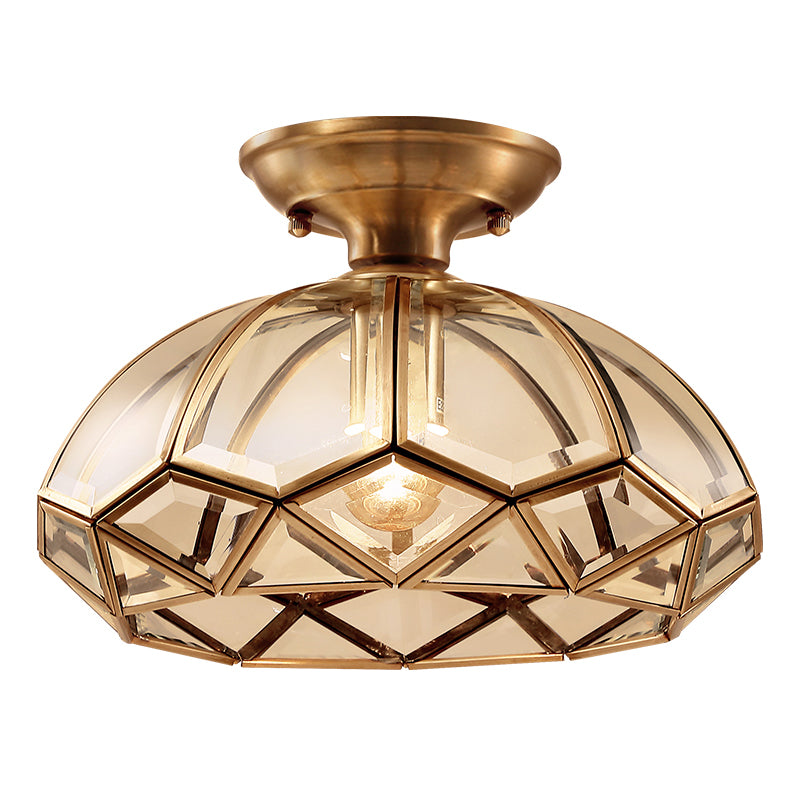 Shaded Close to Ceiling Light Vintage Style Glass Ceiling Flush Mount