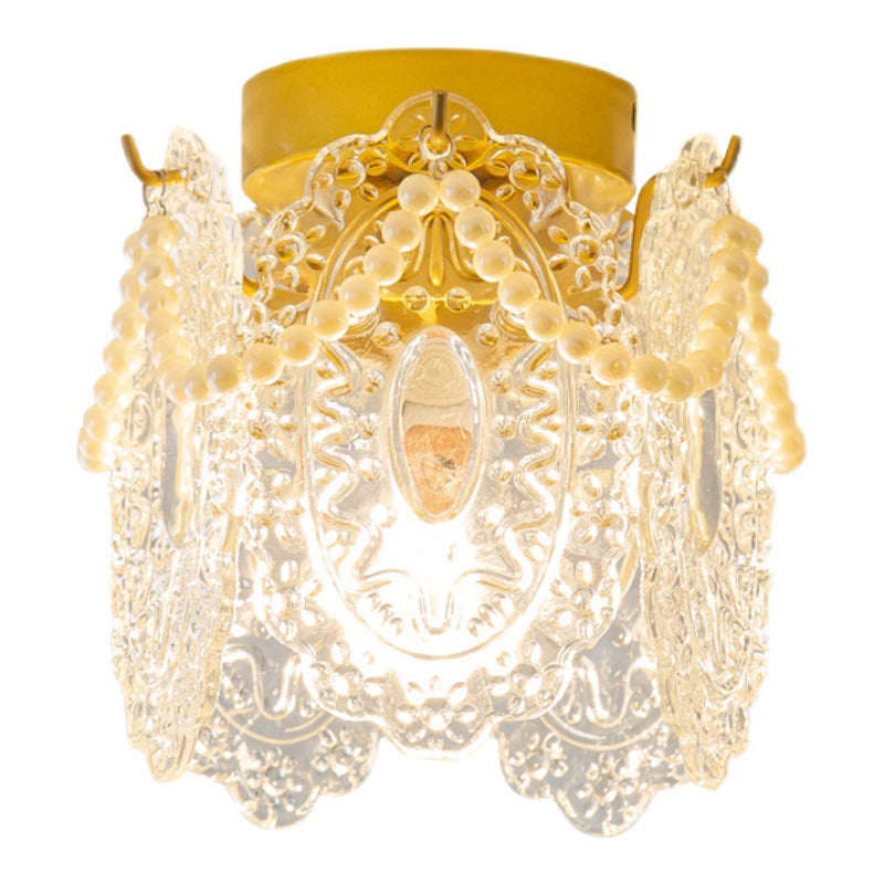 Nordic Cylinder Semi Flush Ceiling Light Glass Aisle Ceiling Flush Mount