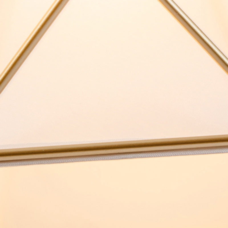 Metal Geometric Shade Flush Ceiling Light Industrial 1 Light Ceiling Light Fixture in Gold