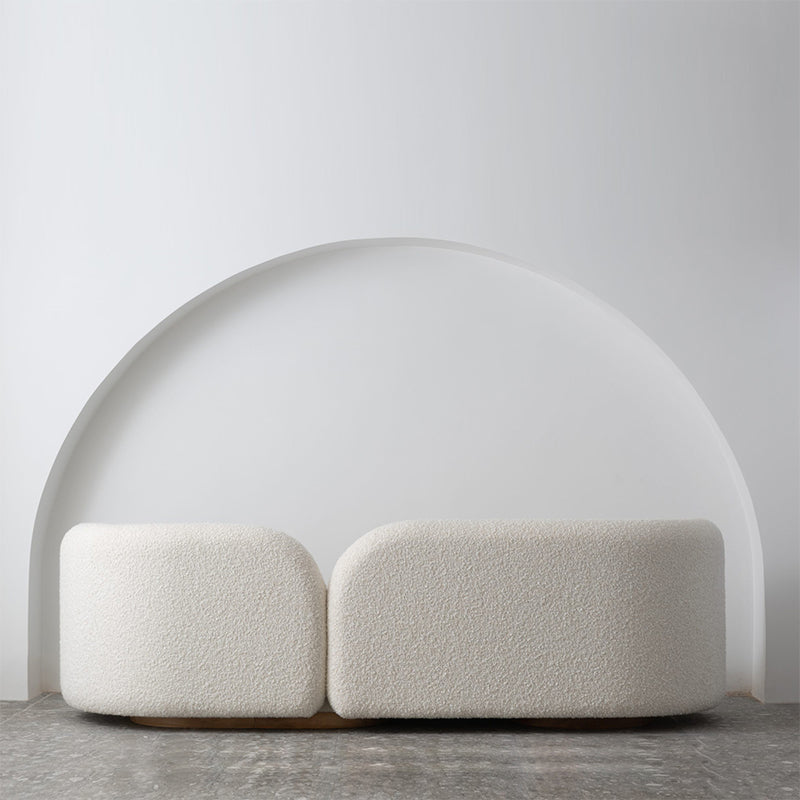 White Modern Sofa for Living Room Minimalist Tuxedo Arm Sofa