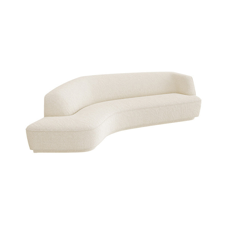 Sloped Arm Sofa Wool Modern Style Curved Sofa for Living Room