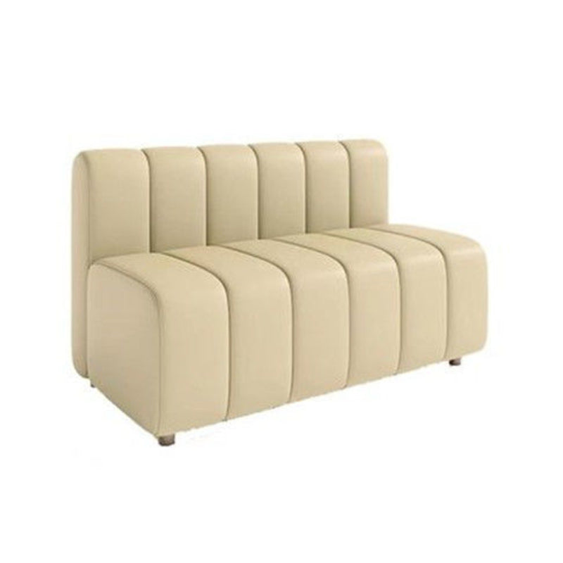 Modern Style Faux Leather Sofa 2-Seater Sewn Pillow Back Loveseat