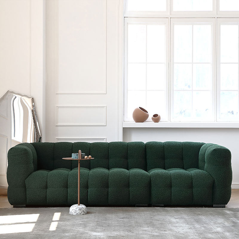 3/4-Seater Biscuit Back Sofa Modern Dark Green Tuxedo Arm Sofa