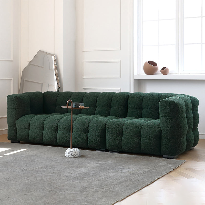3/4-Seater Biscuit Back Sofa Modern Dark Green Tuxedo Arm Sofa