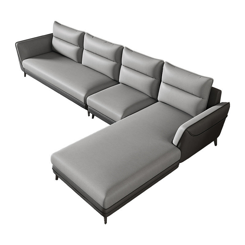 Faux Leather Sectionals 136.22" L Flared Arm Stain-Resistant Sectionals