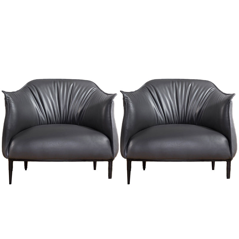 Contemporary Bonded Leather Arms Included Flared Arms Accent Armchair