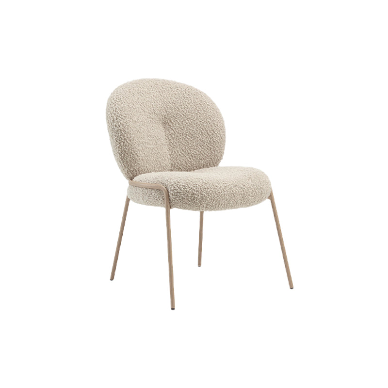 Nordic White Living Room Basic Four Leg Fixed Back Parsons/Arm Chair