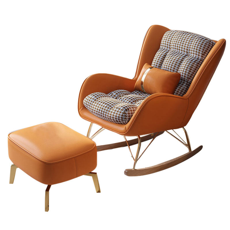 Modern Rocking Chair Pillow Detail Rocker Chair with Ottoman