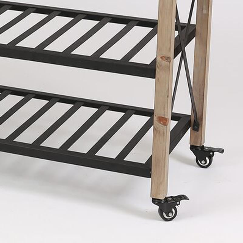 Contemporary Rolling Kitchen Cart Wood Rectangular Kitchen Island Cart with Towel Rack