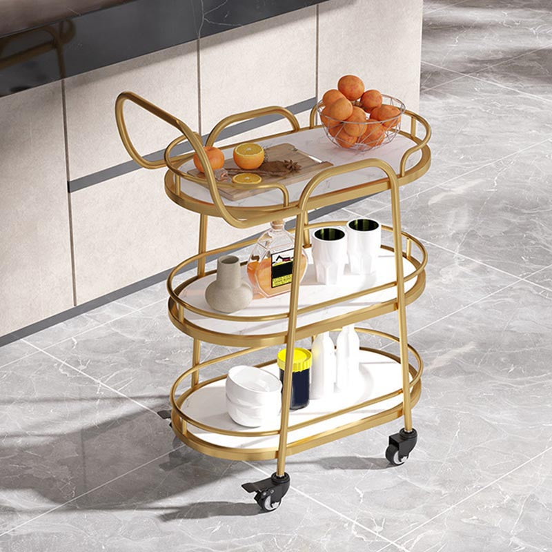 33.46" High Modern Prep Table Rolling Stone Prep Table for Home