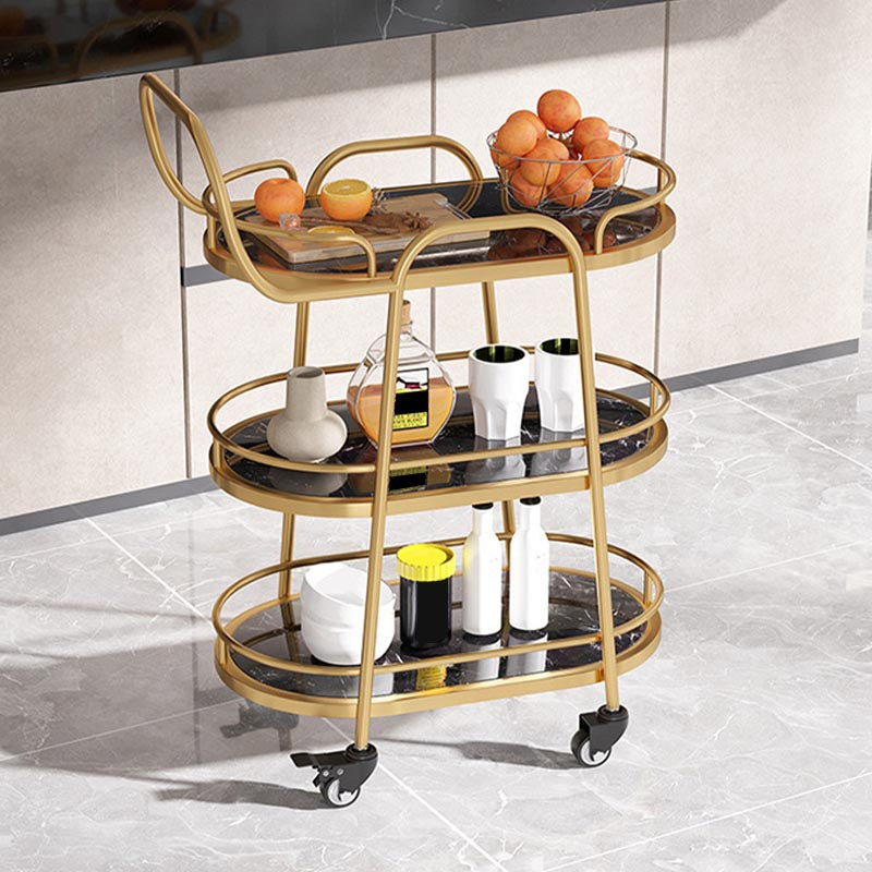 33.46" High Modern Prep Table Rolling Stone Prep Table for Home