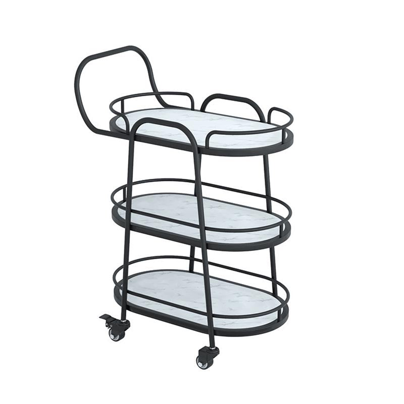 33.46" High Modern Prep Table Rolling Stone Prep Table for Home