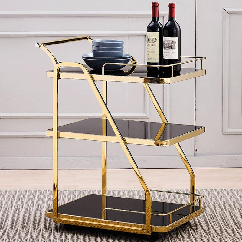 33.07" High Modern Style Prep Table Rolling Metal Prep Table for Home