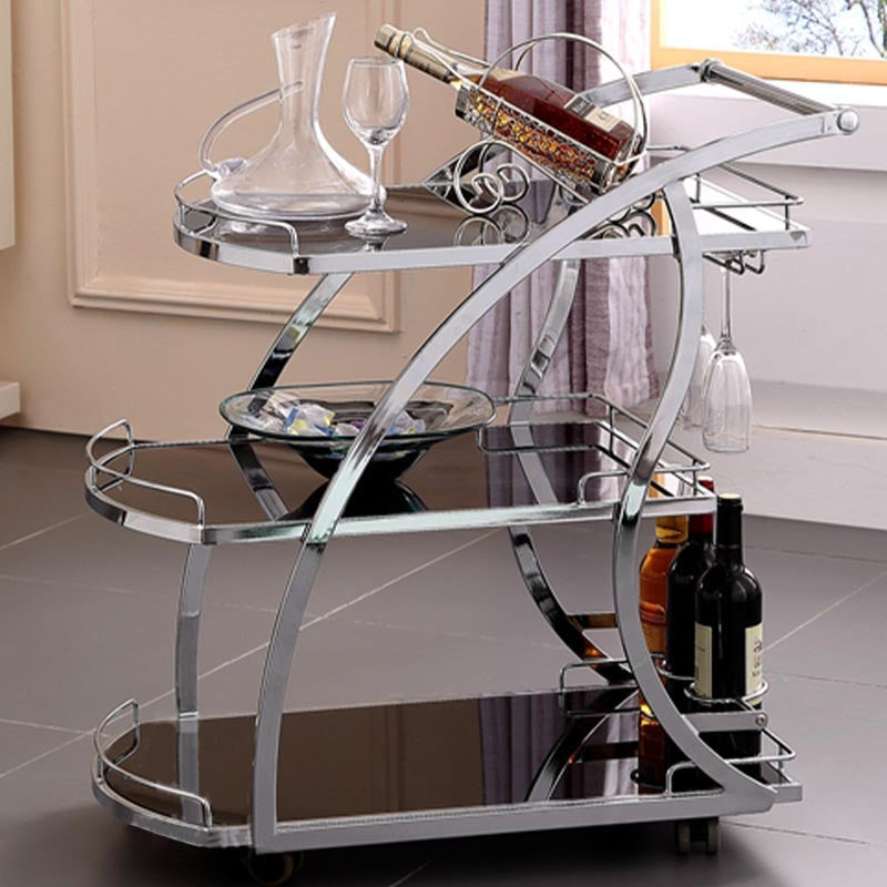 32.68" High Modern Style Prep Table Rolling Metal Prep Table for Home