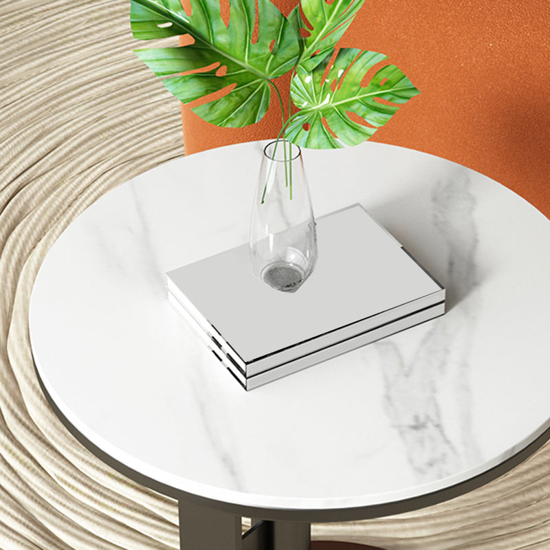 Minimalist Slate Side End Table Pedestal Side End Table for Living Room