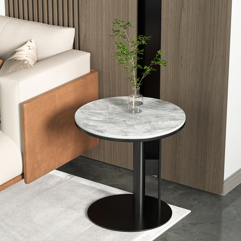 Minimalist Slate Side End Table Pedestal Side End Table for Living Room