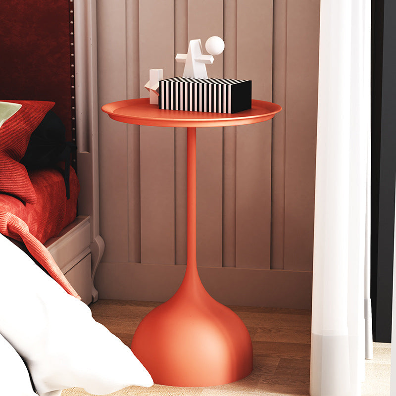 Minimalist Metal Side End Table Mid-Century Pedestal Side End Table