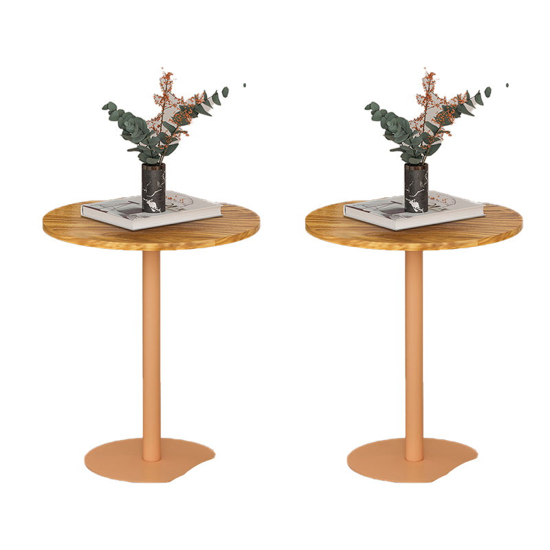 Round Pedestal End Table Minimalist Wood Side End Table for Living Room
