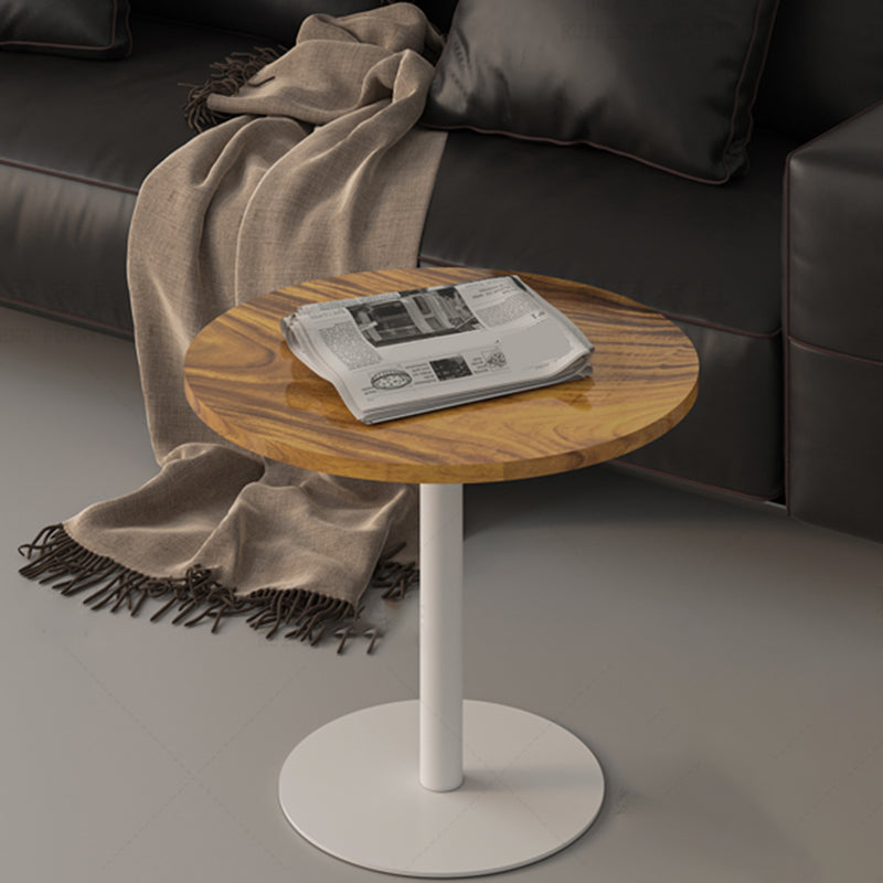 Round Pedestal End Table Minimalist Wood Side End Table for Living Room